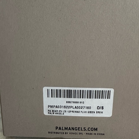 NWT Palm Angels Green Bear iPhone 12/12 Pro Max Case Cover One Size - Picture 5 of 5